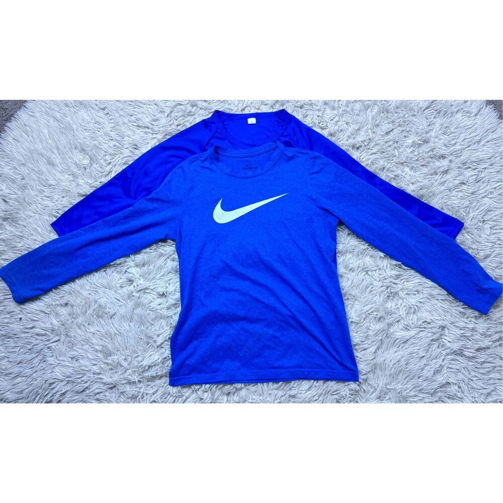 4 piece boys Blue Long-sleeve bundle size Large 16 by Nike, Under Armour & JR Te - Picture 6 of 14